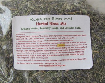 HERBAL RINSE MIX for the Hair. Leave-On Hair Rinse Vegan and Organic Herbs Rinse. Handmade. Hair Treatment