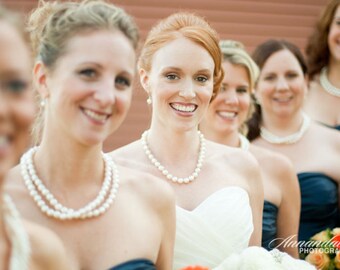 Custom Bridal Jewelry Bridal Pearl Necklace brides bridesmaids