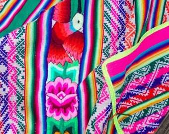 Vintage Peruvian Aguayo Blanket / Throw / Fabric