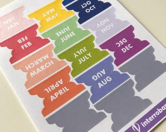 A37 - Month Tabs - Planner Stickers