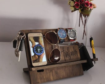 iPhone Docking Station Father's Day Gift Nightstand Organizer iPhone Charging Station Dad Fathers Day Gifts for dad iphone Charging Dock