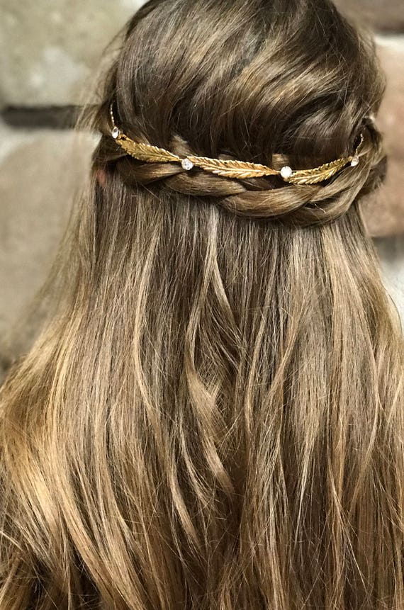 Gold Leaf Headband Gold Leaf Hair Jewelry Leaf Headpiece