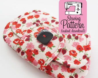 Pocket Clutch PDF Sewing Pattern | Intermediate sewing project tutorial to make a small two pocket envelope style pouch.