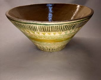 Decorated hand made bowl