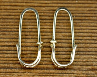 tiny SAFETY PIN earrings (mini 0.75 inch) - sterling silver, 14k gold filled or 14k rose gold filled hoop earrings - single loops