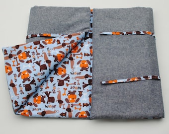 Back to School Nap Mat Preschool Nap Mat Kindergarten Nap Mat Kids Rest Mat WOOF Dogs Mat Eco Friendly Nap Mat All Natural Rest Mat Blue Mat