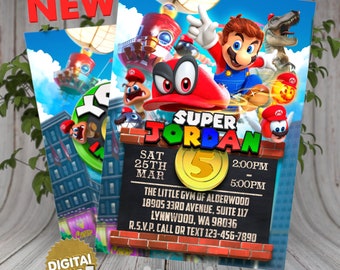 Super Mario Odyssey Invitation, Super Mario birthday, Super Mario birthday invitation, Super Mario invitations, Mario Printable, Odyssey
