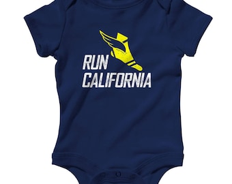Run California V3 Infant Romper - NB 6m 12m 18m 24m - California Running Baby, California Jogging Baby, Cali Running Baby Romper