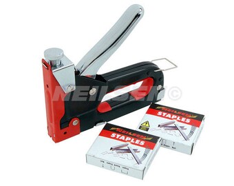 3 in 1 Staple Gun, Sturdy Steel Gun with Impact Pressure Adjustment Lock, Uses Nails, U Staples & Standard Staples Suit Upholstery CT1609