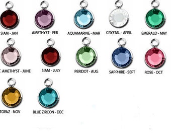 Swarovski Crystal Birthstone Charms, 6mm Swarovski Channel Charms, Bracelet & Necklace Charms, Personalized Jewelry Making Supplies