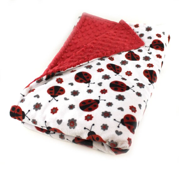 Kids Minky Blanket, Ladybug Blanket, Girl Blanket, Minky Throw Blanket, Adult Minky Blanket, Twin Bedding, Personalized Blanket, Gift Idea