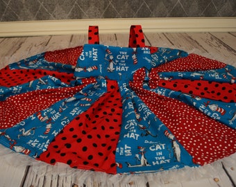 custom boutique twirl dress made with Dr. Suess fabric 2-6