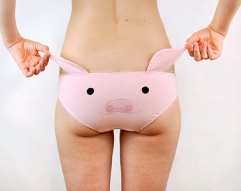 panties with a pig face and ears lingerie underwear