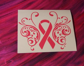 Butterfly Awareness Ribbon (V3) Vinyl Decal