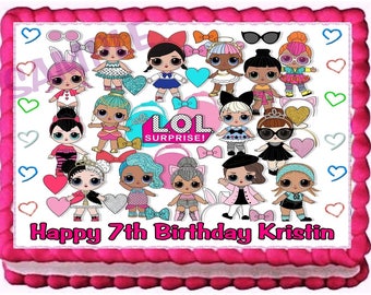 LOL Edible Image Frosting Sheet Cake Topper Birthday Decoration