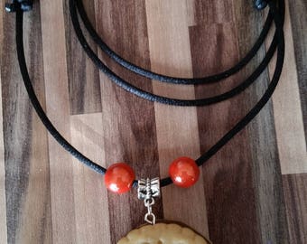 Polymer clay cookie necklace