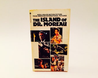 Vintage Sci Fi Book The Island of Dr. Moreau by H.G. Wells 1977 Movie Tie-In Edition Paperback