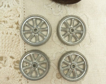 4 1 1/2 " round light metal spoked toy wheels