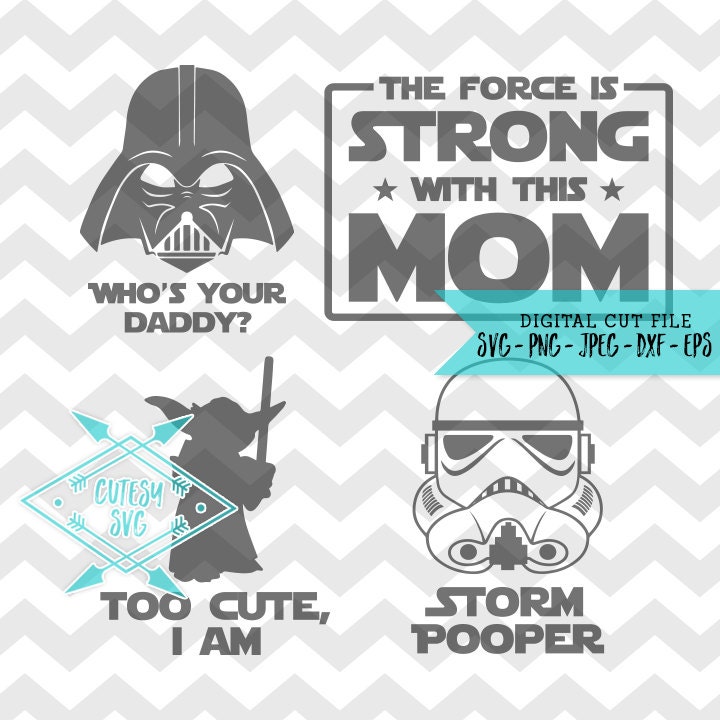 Download Star Wars Family SVG Disney Digital file Silhouette Studio DXF