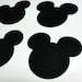 5" Mickey Mouse Head Silhouettes Black Cutouts Die Cut Paper Crafting Scrapbooking Card Making Supplies