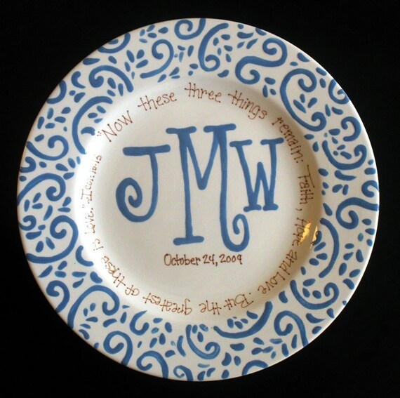 With Home Monogrammed Serving Platter Monogram And Floral Crest