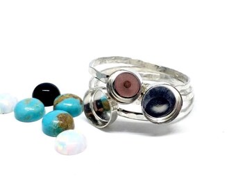 5mm Ring Blanks - Sterling Silver Bezel Blanks - Skinny Stacking Rings - Jewelry Making Supplies
