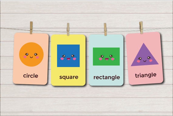 Shapes Flash Cards Printables Nursery flash cards