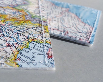 2 custom location luggage tags made with original maps