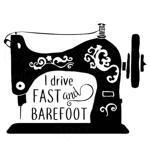 Download I Drive Fast and Barefoot Sewing SVG Cut File Silhouette Cut