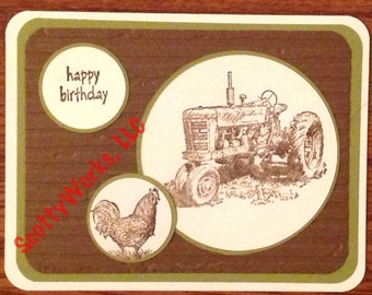 birthday card for man, birthday card for farmer, tractor birthday card