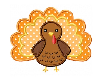 Thanksgiving Turkey Applique Machine Embroidery DESIGN NO. 140