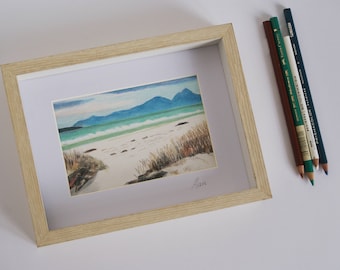 Original pencil drawing, seascape.