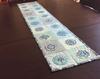 Blue Mandala Table Runner