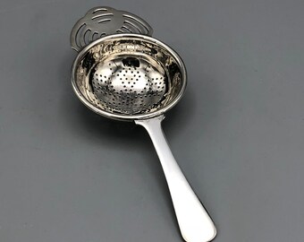 Vintage Silver Plated Tea Strainer Marked LW Ltd England