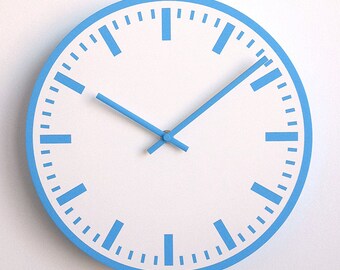 Station WALL CLOCK 30cm - Blue