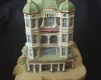 Mini Village House Hand Painted Vintage