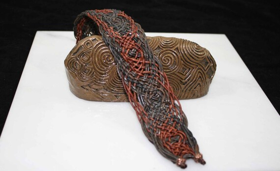 Celtic leather in grays and browns