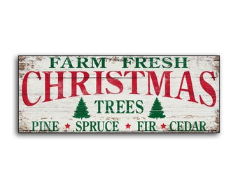 Christmas tree wood sign farm fresh merry xmas tree farm trees holiday signage print wooden plaque handmade decor wall art winter signs