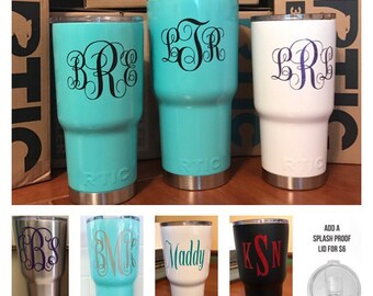 Monogram Tumbler, Custom RTIC Tumbler, Monogram RTIC Tumbler, Tumbler as good as YETI