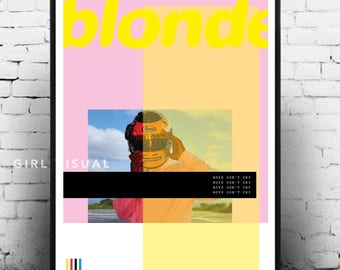 Frank ocean blonde poster, frank ocean album art blonde poster, frank ocean art, frank ocean blonde, frank ocean album print poster