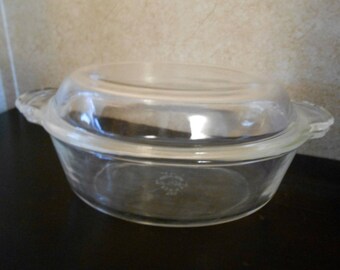 1940's Fire-King Oval Casserole Dish with Lid