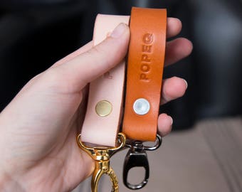 Leather keychain, personalized keyring, custom keychain, leather key holder, key chain, monogram keychain, initial keychain, new home gift