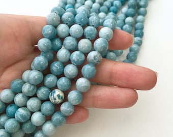 Larimar Jasper, 8mm Beads, Jasper Beads, Blue Beads, Blue Gemstone, 10mm Beads, Gemstone Beads, Larimar, Aqua Blue, Larimar Beads, Momgift.