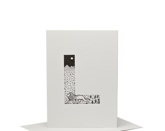 L for Lion - Letterpress Print