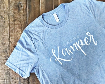 KIDS Happy Kamper Hand Lettered Short Sleeve T Shirt