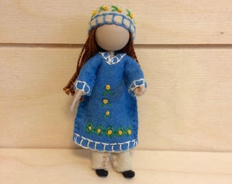 Fanny - Miniature doll - Bendy doll - Faceless doll - Dollhouse doll - Pocket doll - Waldorf doll - Montessori toy