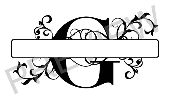 Split Monogram SVG Letter G Regal Split Alphabet Vector