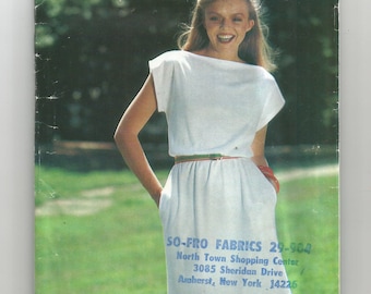 5790 See & Sew Sewing Pattern Semi Fitted Tubular Dress Size Small Vintage 1980s