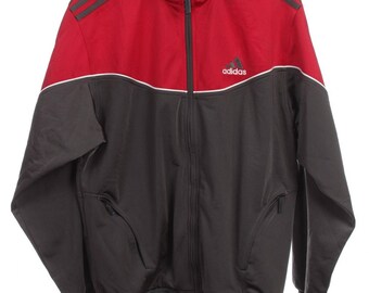 Vintage Adidas Windbreaker Tracksuit top jacket Multicolor Gray/White/Red Size S