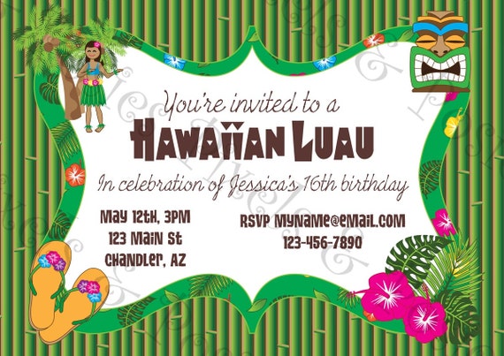 Smart image for hawaiian party invitations free printable Enterprising image in hawaiian party invitations free printable
